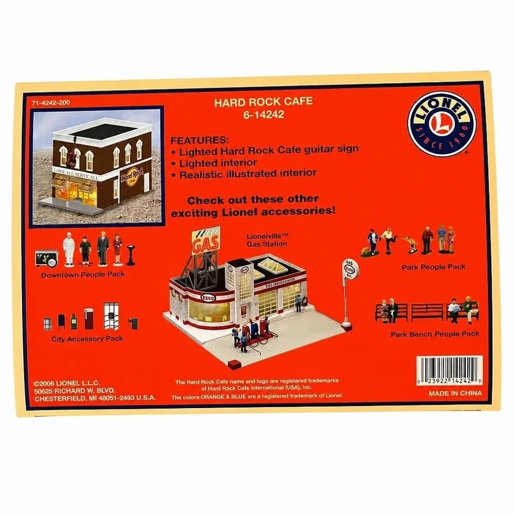 Lionel 6-14242 Hard Rock Cafe Building Illuminated Guitar Sign O Scale NIB NEW